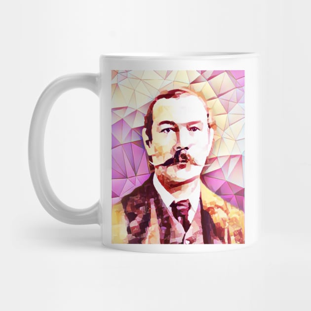 Arthur Conan Doyle Pink Portrait | Arthur Conan Doyle Artwork 13 by JustLit